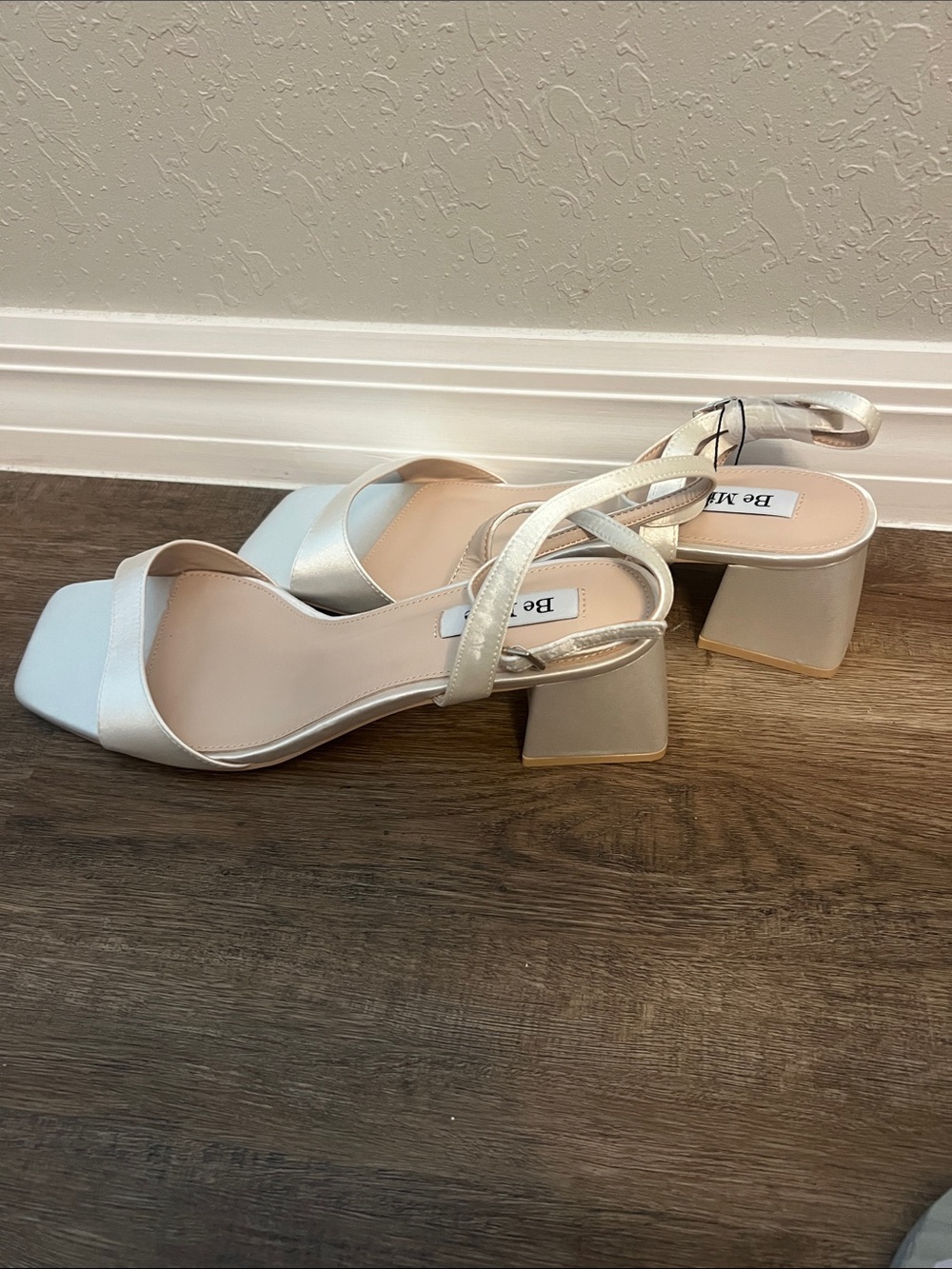 ASOS Cream Square-Toe Block Heel Sandals - Picture 2 of 6